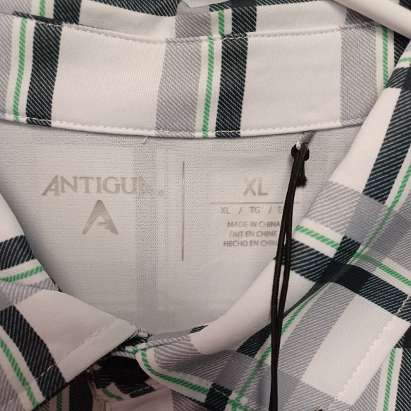 Antigua Elite Men's Size XL Plaid Short Sleeve Golf Polo Shirt NWT - Picture 3 of 5